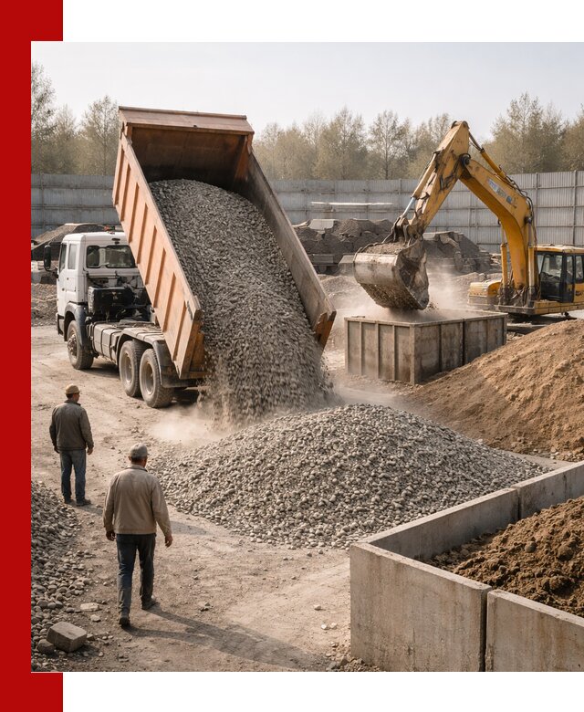 Доставка нерудных материалов с погрузкой и разгрузкой в Прохладном