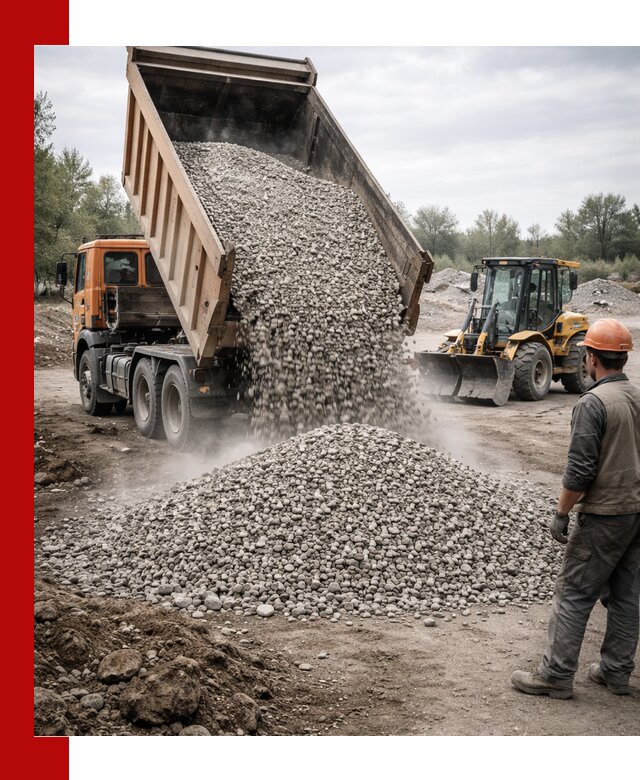 Доставка щебня в Прохладном крупными и мелкими фракциями