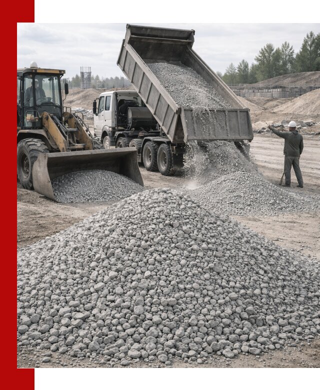 Доставка известнякового щебня фр. 5–20 в Прохладном