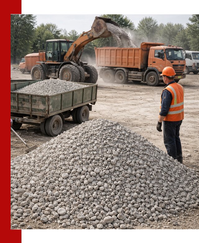 Доставка известнякового щебня фракция 20–40 в Прохладном