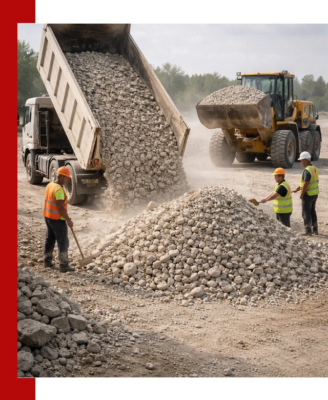 Доставка известнякового щебня фр. 40-70 в Прохладном