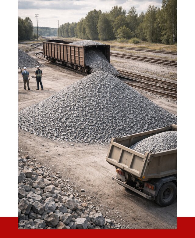 Железнодорожный щебень 20-60 в Прохладном от 1842 р. | ПРОНЕРУДПрх