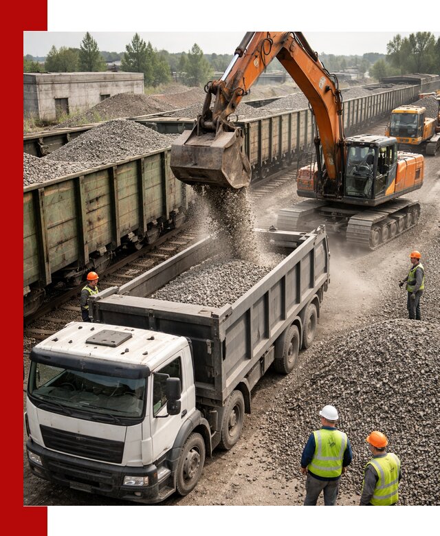 Железнодорожный щебень фракция 25–60 для поставок в Прохладном