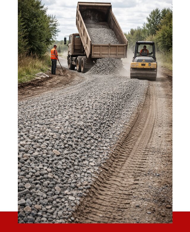 Щебень для отсыпки дороги в Прохладном от 2925 р. ПРОНЕРУДПрх