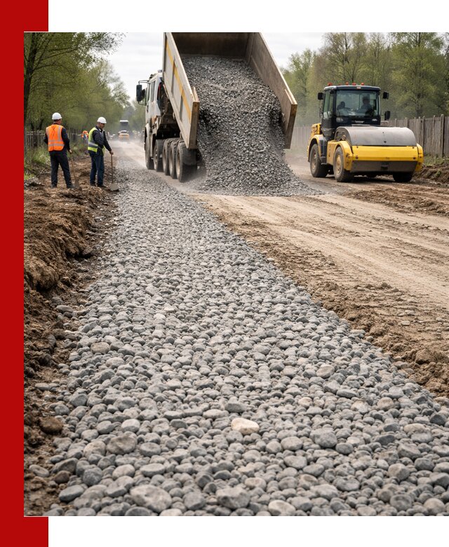 Доставка щебня для отсыпки дорог в Прохладном высокого качества