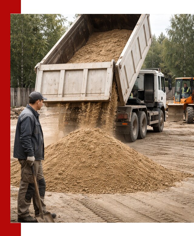 Доставка и продажа песка с разгрузкой в Прохладном