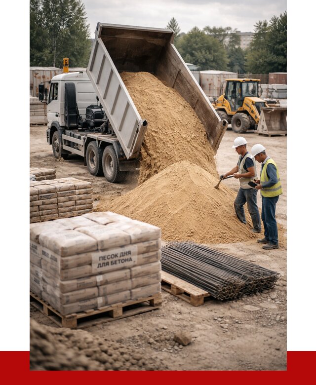 Песок для бетона в Прохладном от 2708 р. с доставкой, ПРОНЕРУДПрх