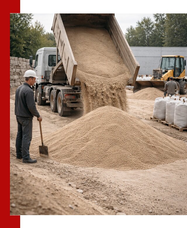 Кварцевый песок фракция 0–3 мм с доставкой в Прохладном