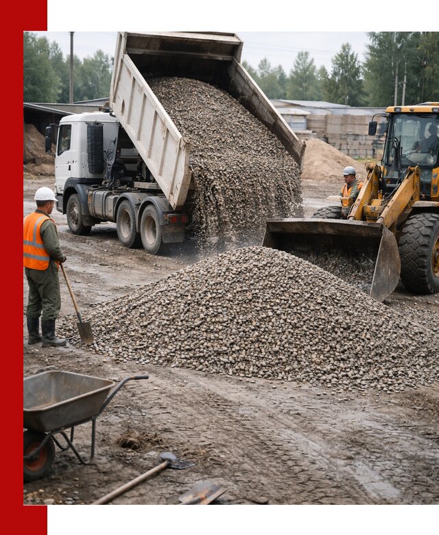 Мытый гравий с доставкой в Прохладном от карьера до участка