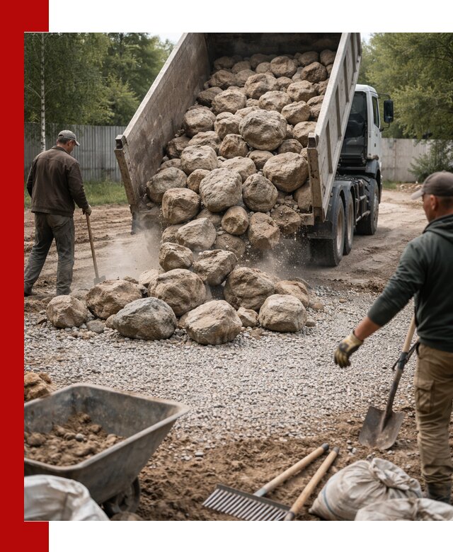 Доставка и укладка булыжника в Прохладном