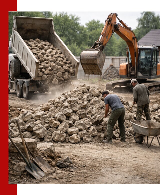 Доставка и разгрузка бутового камня в Прохладном