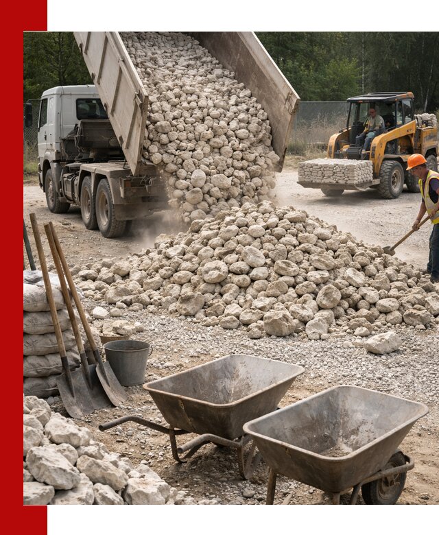 Доставка и продажа бутового известнякового камня в Прохладном