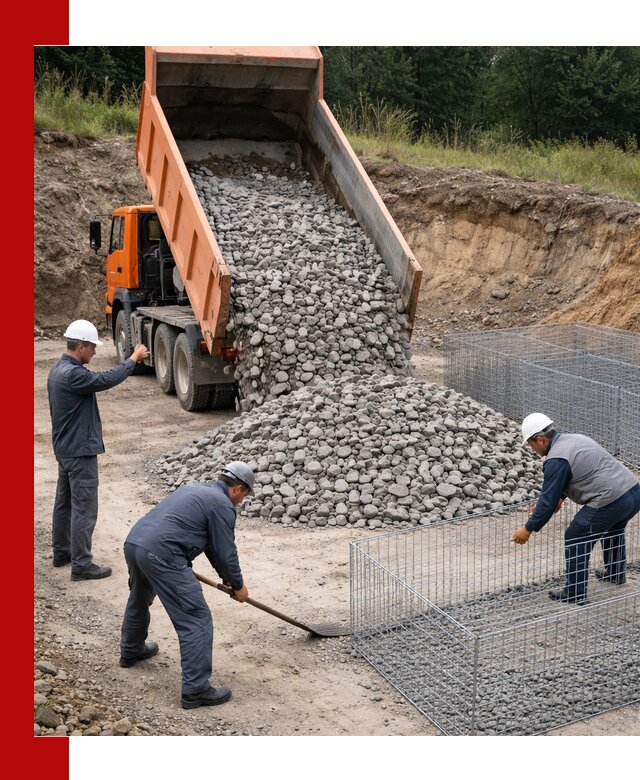Камень для габионов с доставкой в Прохладном быстро и надёжно