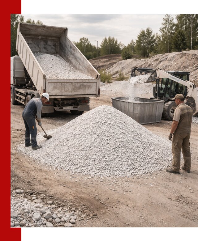 Доставка и продажа белой мраморной крошки в Прохладном