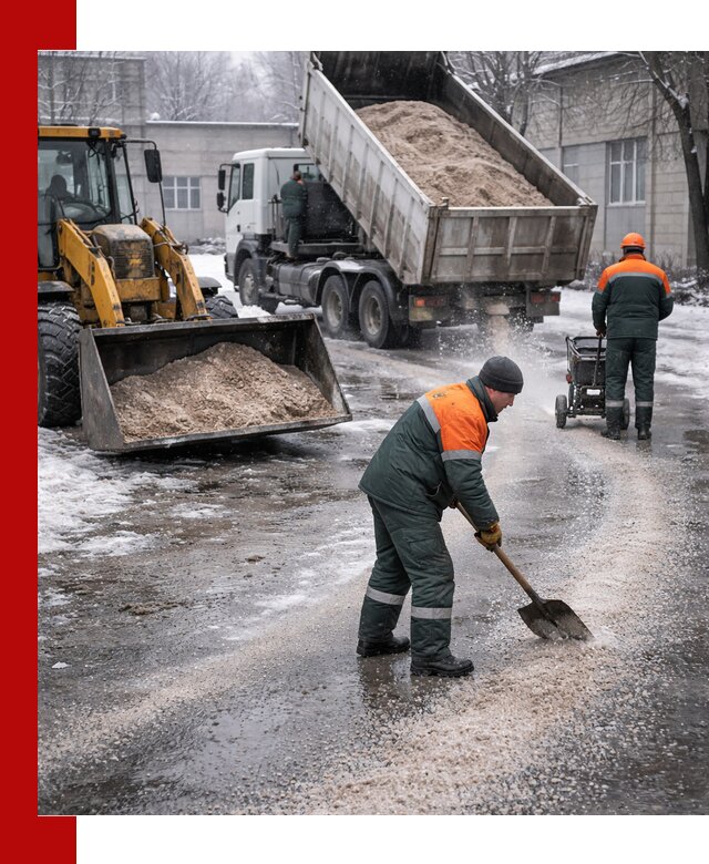 Реагент против гололеда с доставкой и нанесением в Прохладном