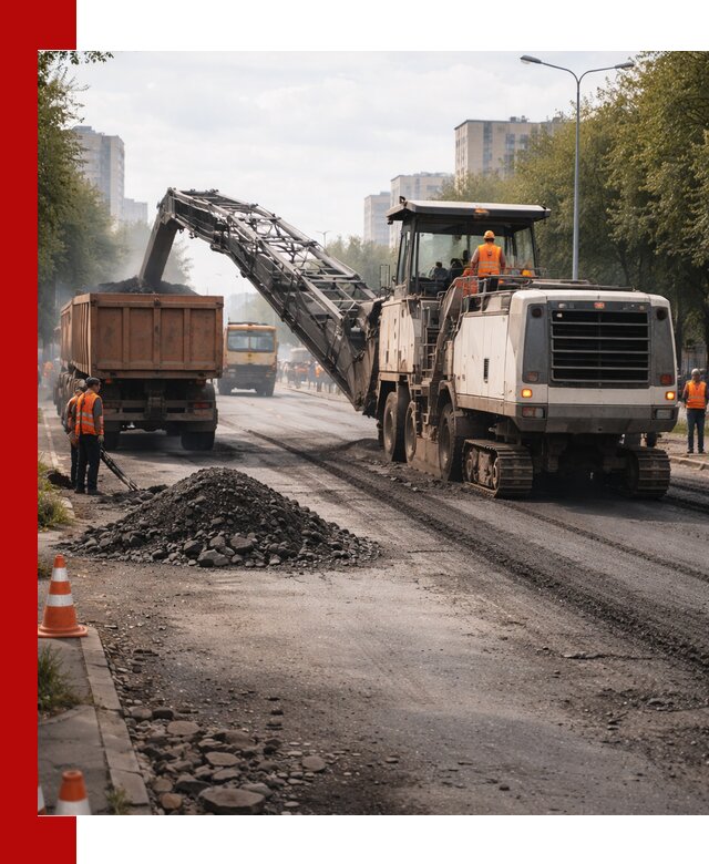 Фрезерованный асфальт в Прохладном — удаление и вывоз старого покрытия