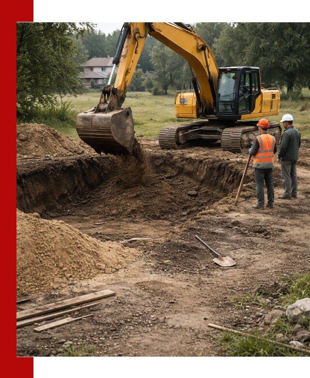 Рытье котлована под фундамент в Прохладном (быстро и недорого)