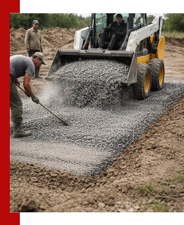 Устройство щебеночной подушки в Прохладном для дорог и фундаментов